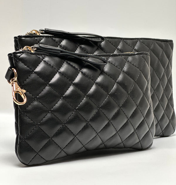 Leather Pouch Set - Clip-on Pouch Gift set (Quilted)