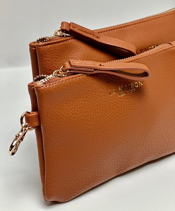 Leather Pouch Set - Clip-on Pouch Gift set ( Royal Brown )
