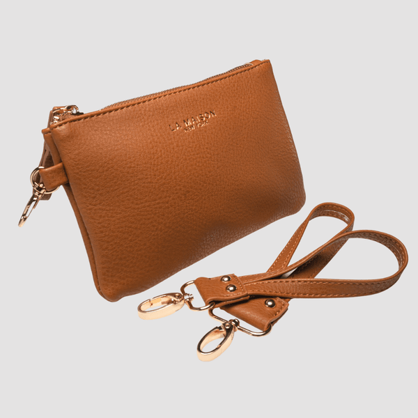 Leather Pouch & Stroller Straps Set - La Maison - Key Chain Stroller Straps + Clip-on Pouch