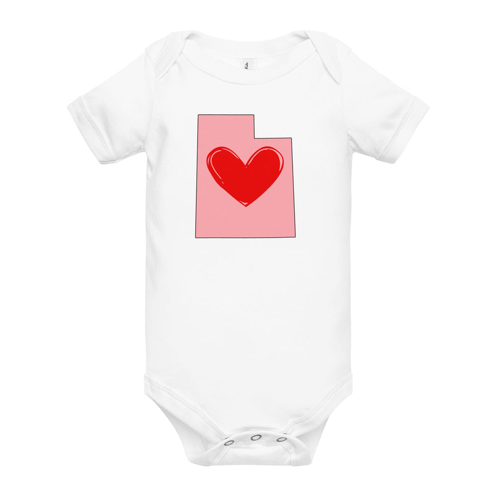 Utah Baby Onesie - Short Sleeve Bodysuit for infants, featuring a cute design and soft fabric. Perfect for everyday wear.
