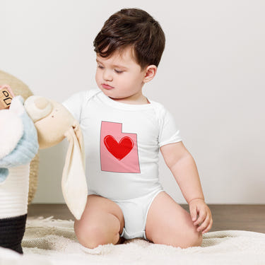 Utah Baby Onesie - Short Sleeve Bodysuit for infants, featuring a cute design and soft fabric. Perfect for everyday wear.