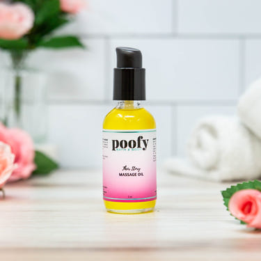 Their Story Massage Oil bottle on a soft background, perfect for soothing baby’s skin and enhancing bonding moments.