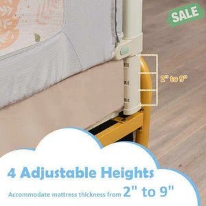 Vertical Lifting Bed Rail for Toddlers with Double Lock-70 inch Gray + Bed Rails