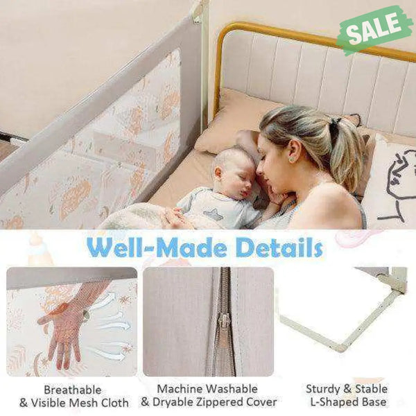 Vertical Lifting Bed Rail for Toddlers with Double Lock-70 inch Bed Rails