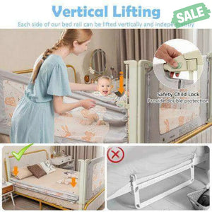 Vertical Lifting Bed Rail for Toddlers with Double Lock-70 inch Bed Rails
