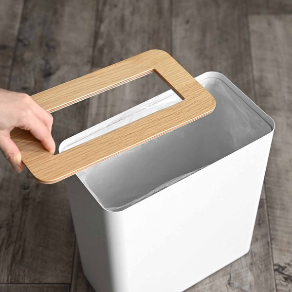 Trash Can - Rectangle - Steel + Wood