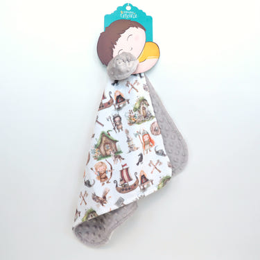 Soft Mini Minky Blanket featuring a Viking design, perfect for babies and toddlers.
