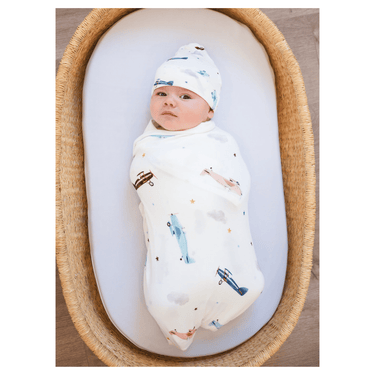 Vintage Airplane Bamboo Stretch Swaddle Blanket