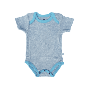 Vintage aqua colorblock lap bodysuit for babies - short sleeve, stylish and comfortable for everyday wear.