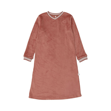 Velour Varsity Nightgown- Dusty Rose