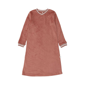 Velour Varsity Nightgown- Dusty Rose