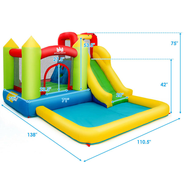 Outdoor Inflatable Bounce House with 480 W Blower - Heavy-Duty