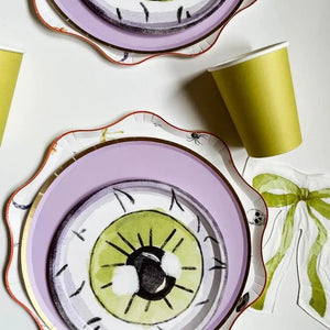 Watercolor Eyeball Halloween Dessert Plate (12pcs)
