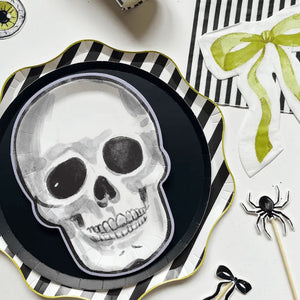 Watercolor Skeleton Halloween Dessert Plate (12pcs)