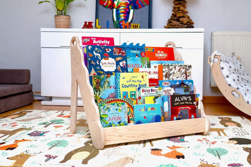 Curved Wooden Bookshelf in Multiple Sizes – Elegant Wave Design - MOOGCO Baby