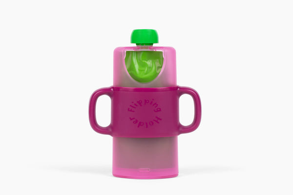 KiddyTrek 4-in-1 Sip & Snack Set: versatile food pouch, juice box holder, snack cup, and sip cup for babies.
