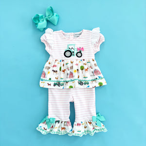 Girls Tractor Romper