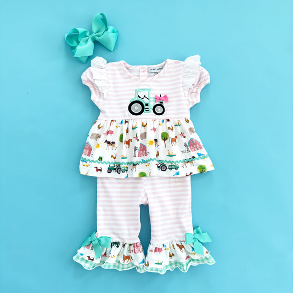 Girls Tractor Romper
