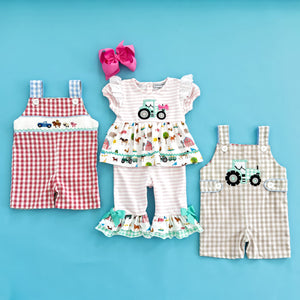 Girls Tractor Romper