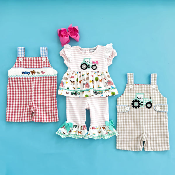 Girls Tractor Romper
