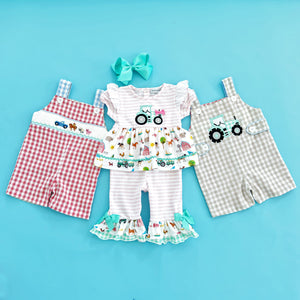 Girls Tractor Romper