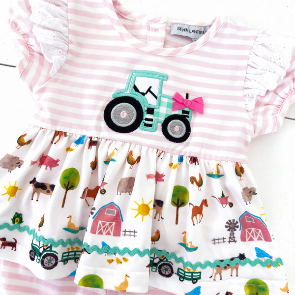 Girls Tractor Romper