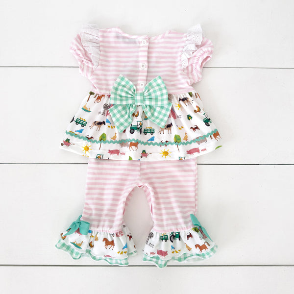 Girls Tractor Romper