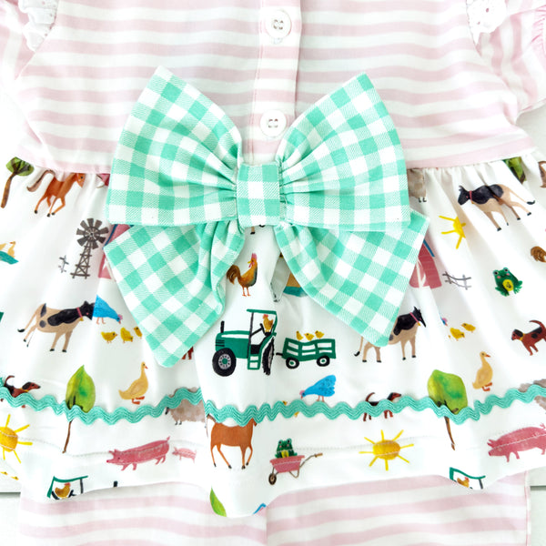Girls Tractor Romper