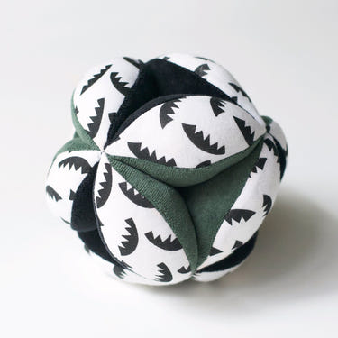 Colorful Clutch Ball - Jungle Leaves design for babies, promoting sensory play and motor skills development.
