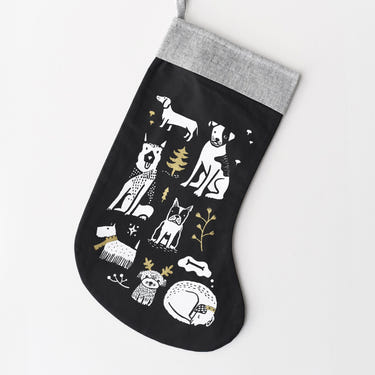 "Festive Pups Stocking for Christmas - Adorable holiday pet accessory for your furry friends."