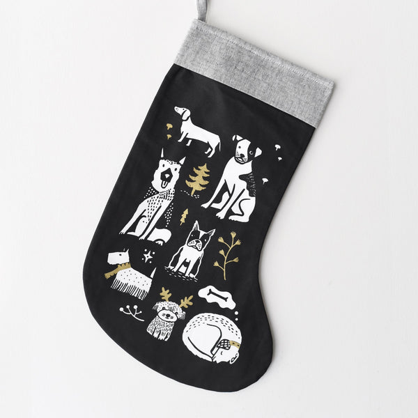 "Festive Pups Stocking for Christmas - Adorable holiday pet accessory for your furry friends."