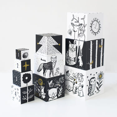 Woodland Numbers nesting blocks for babies, colorful educational toy for early learning and playtime fun.
