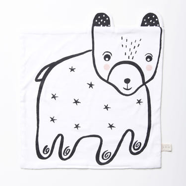 Organic Bear Snuggle Blanket for babies, soft and cozy for comfort and warmth. Perfect for cuddling and naptime.