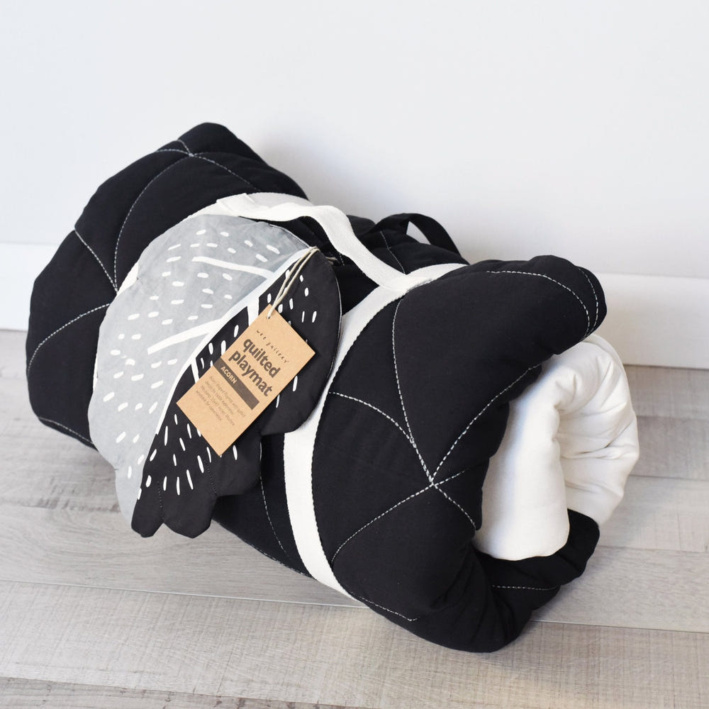 Quilted Acorn Playmat for babies, featuring soft, cushioned design perfect for playtime and tummy time.