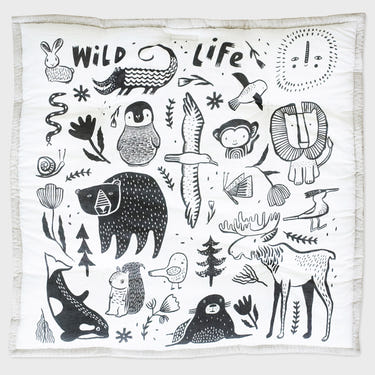 Wildlife Reversible Playmat for babies, featuring vibrant animal designs for safe and fun playtime.