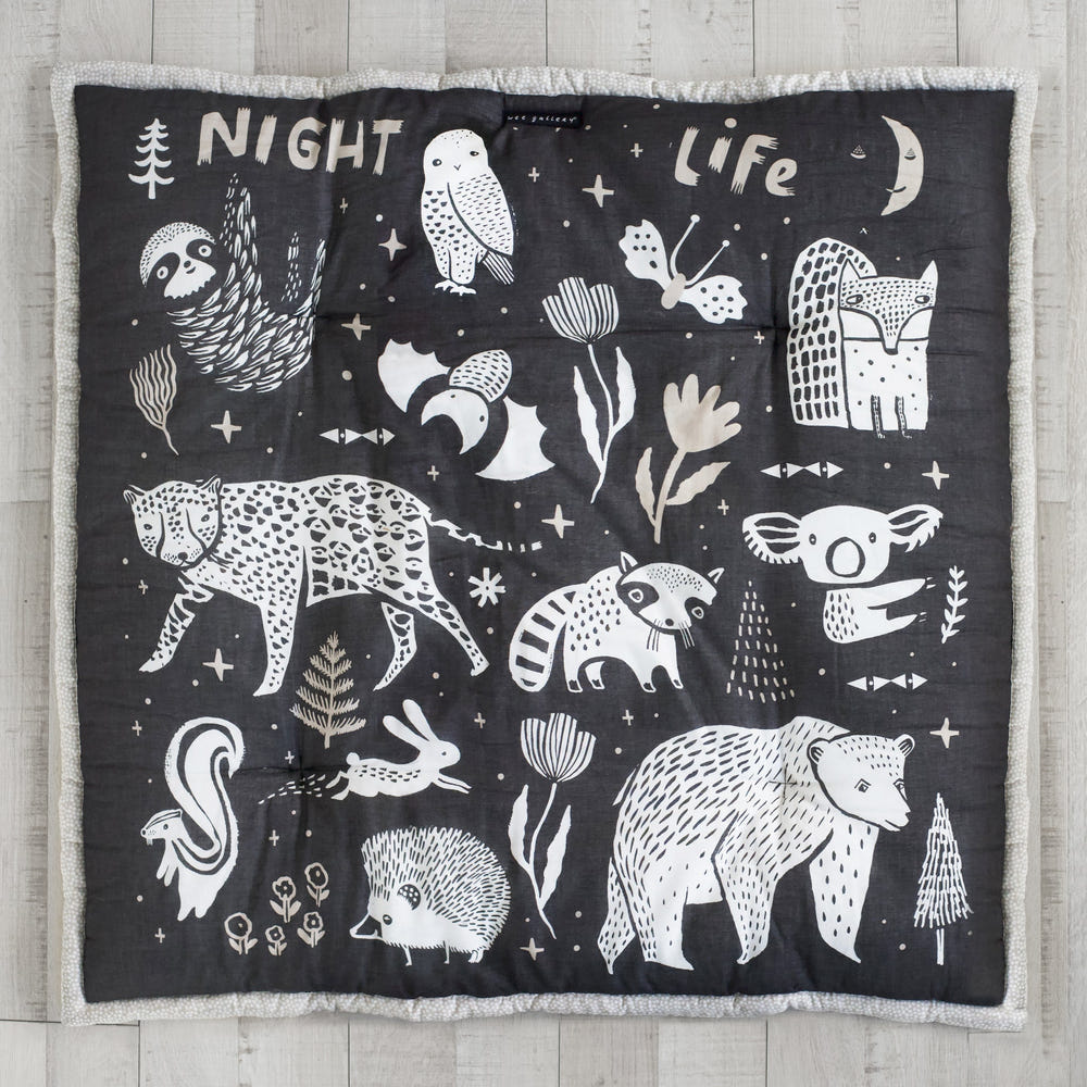 Wildlife Reversible Playmat for babies, featuring vibrant animal designs for safe and fun playtime.