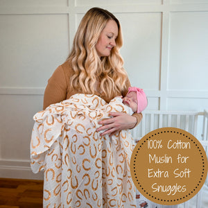 Lucky Horseshoe Swaddle Blanket