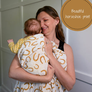 Lucky Horseshoe Swaddle Blanket