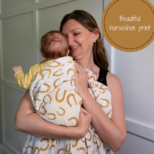Lucky Horseshoe Swaddle Blanket