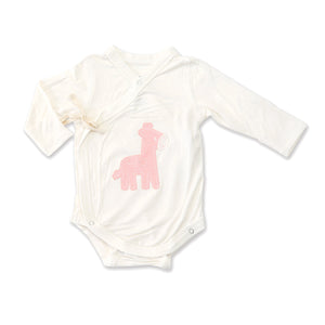 Bamboo Long Sleeve Onesie (Cotton Candy Giraffe)