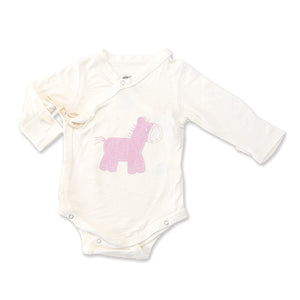 Bamboo Long Sleeve Onesie (Orchid Zebra)