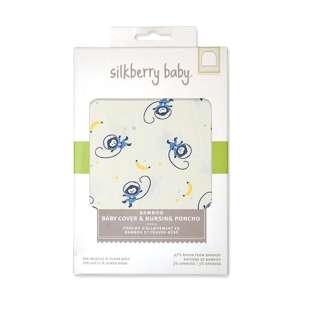 Bamboo Baby Cover & Nursing Poncho (Space Monkey Print)