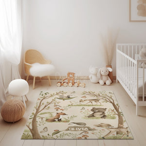 Baby Animals ABC Rug / World map Area Rug
