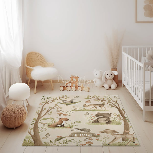 Baby Animals ABC Rug / World map Area Rug