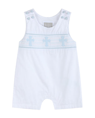 White and Blue Holy Smocked Jon Jon