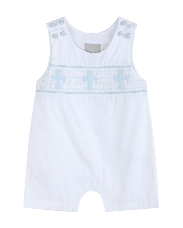 White and Blue Holy Smocked Jon Jon