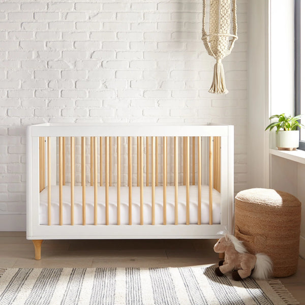 Cooling bamboo crib fitted sheet in angle 3 view, perfect for a comfortable baby's sleep.