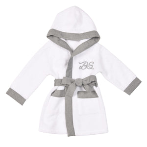 MON BEAU TROUSSEAU | Boys White & Grey Bathrobe