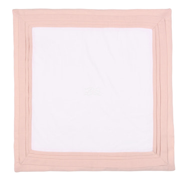 MON BEAU TROUSSEAU | Girls White & Dusty Rose Cotton Blanket - MOOGCO Baby