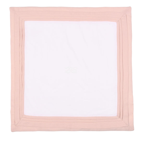 MON BEAU TROUSSEAU | Girls White & Dusty Rose Cotton Blanket